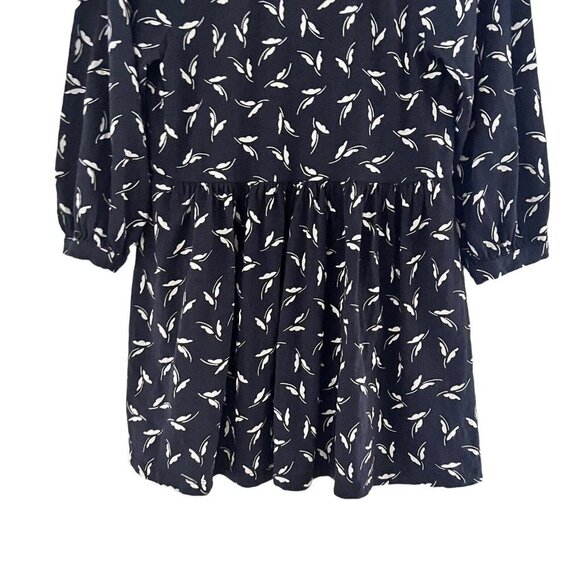 Anthropologie Maeve Winona Babydoll Tunic Top Black White Cotton 3/4 Sleeve Sz S - Picture 5 of 14